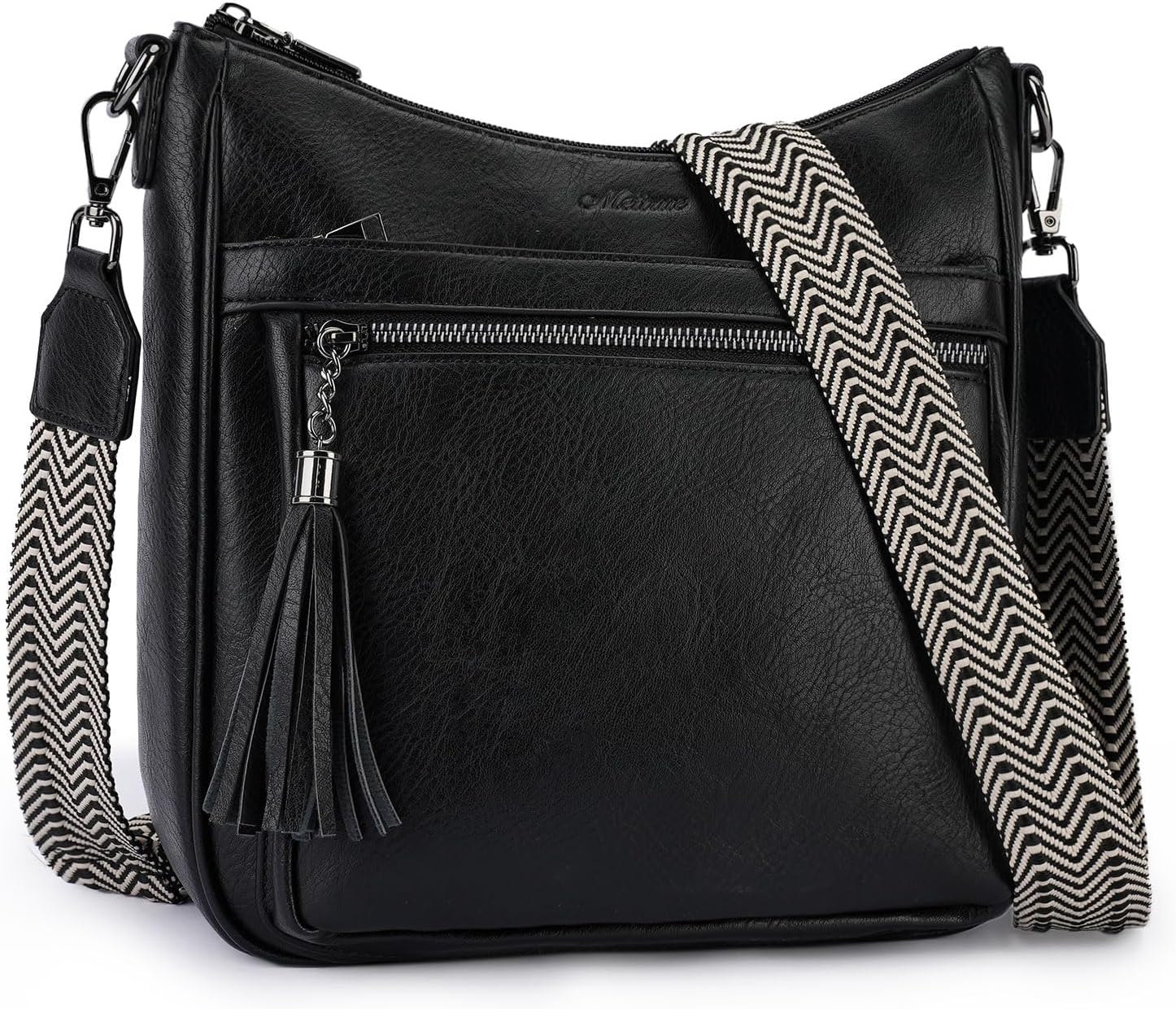 MEITRUE Crossbody Bags for Women Trendy,Vegan Leather Medium Crossbody Purse with Tassel Lightweight Shoulder Handbags