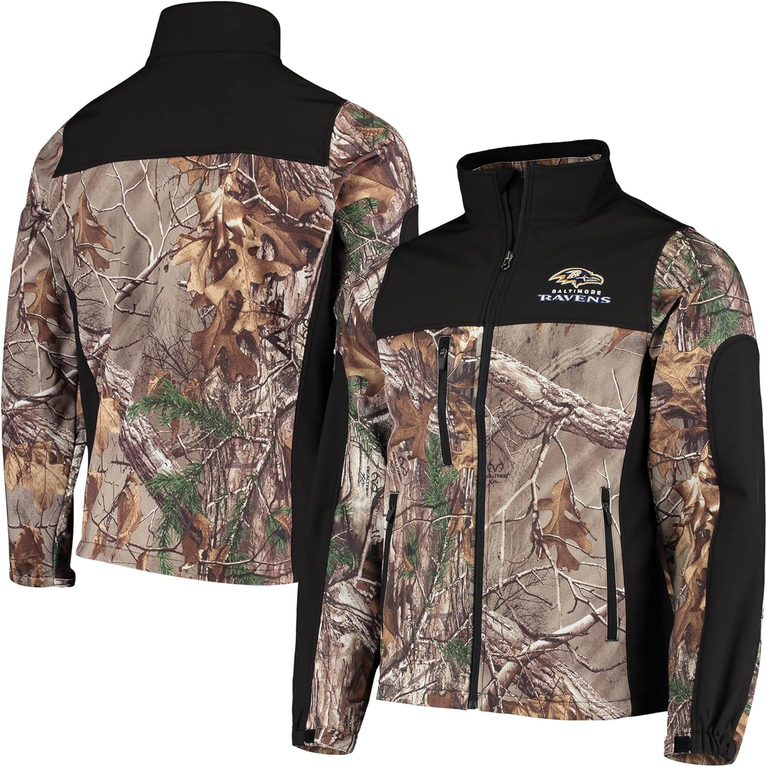 dunbrooke Men's Realtree Camo/Black San Francisco 49ers Hunter Softshell Full-Zip Jacket