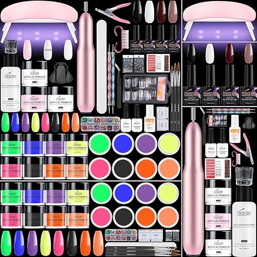 Miniatura 1 de Kit de uñas acrílicas para principiantes con todo, juego de uñas 65 en 1, juego profesional de acrílico con todo, kit de esmalte de uñas de gel con