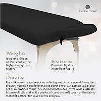 Vista 3 de London Linens Juego de sábanas de microfibra suave para mesa de masaje de 3 piezas, incluye funda para mesa de masaje, sábana bajera ajustable
