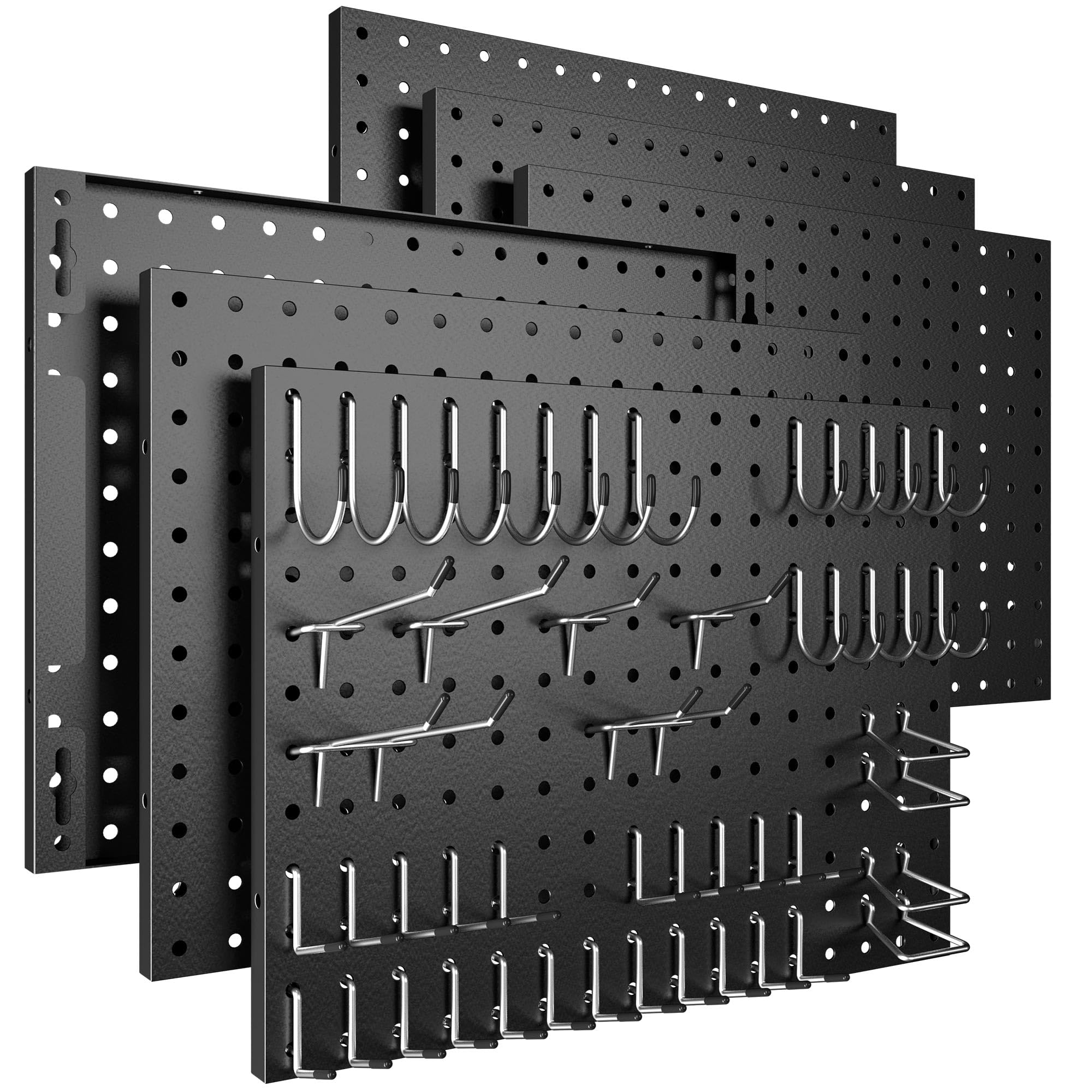 Amazon.com: Spampur Peg Board, 6 Pack Metal Pegboard Panels Black