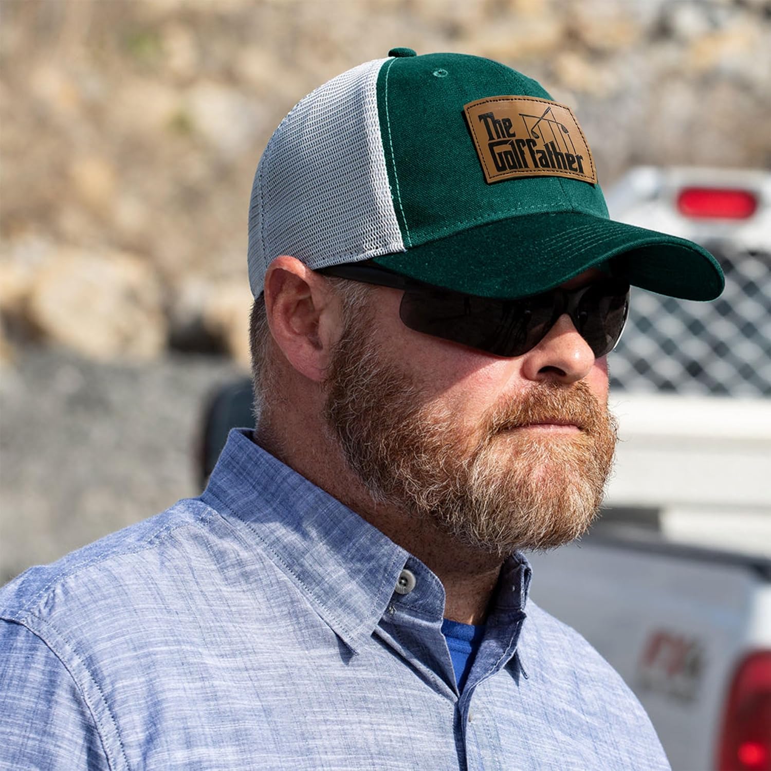 Christmas Father Golf - Dad Hat - Gifts for Dad from Daughter, Son, Kids - Golf Gifts for Men - Adjustable Fit, Comfortable Cotton, Perfect for Casual Wear - The Father Trucker Hat, Green - Image 6