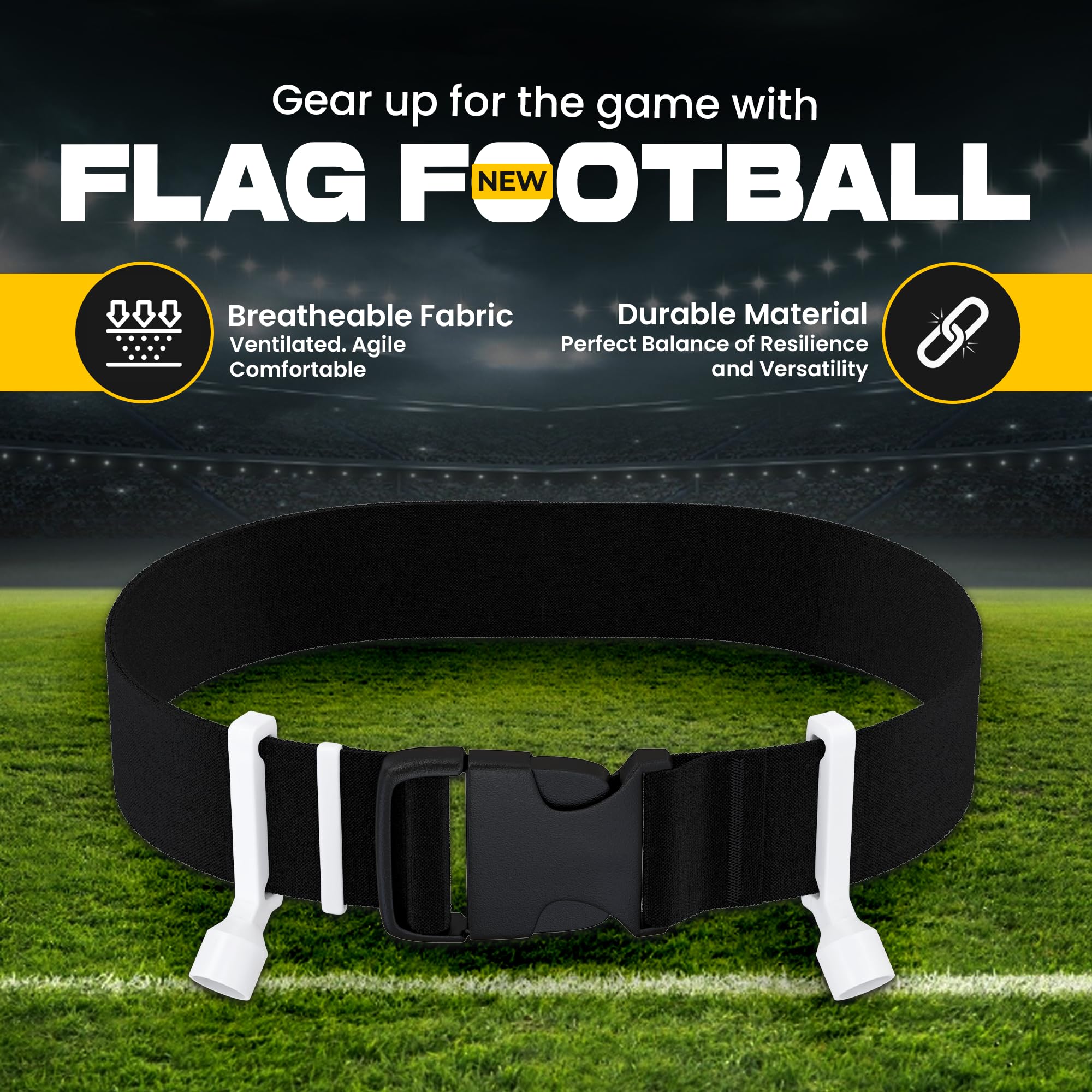 Juego completo de 6 banderas de fútbol con bandera pop (10 jugadores/12 jugadores/14 jugadores), cinturones y banderas