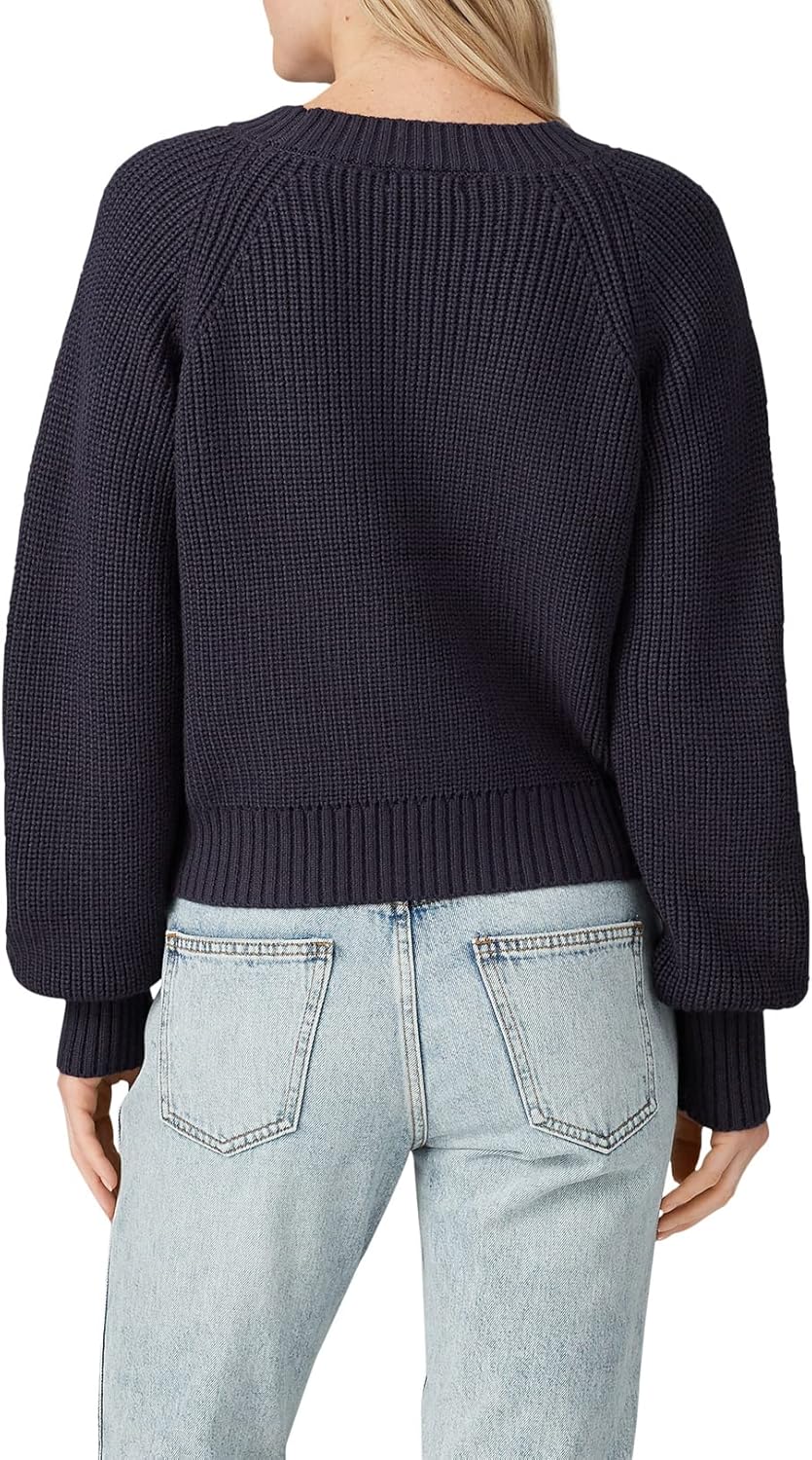 VOX LUX Rent The Runway Pre-Loved Navy Slash Shoulder Sweater - Image 4