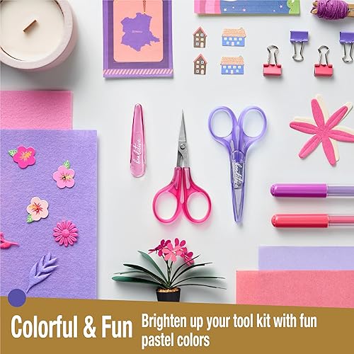 Miniatura 6 de Beaditive Juego de tijeras para detalles de alta precisión (2 piezas) puntas afiladas y finas, corte de papel, álbumes de recortes, costura,