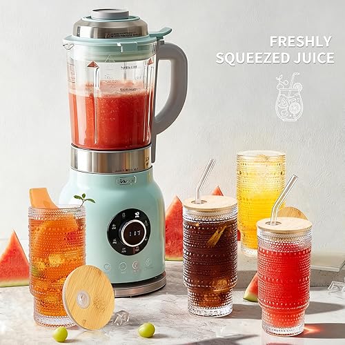 Miniatura 6 de Hobnail - Vasos para beber de 16 onzas, paquete de 6 vasos de hobnail vintage, vasos de agua transparente, tazas de cocina para jugo, cerveza,