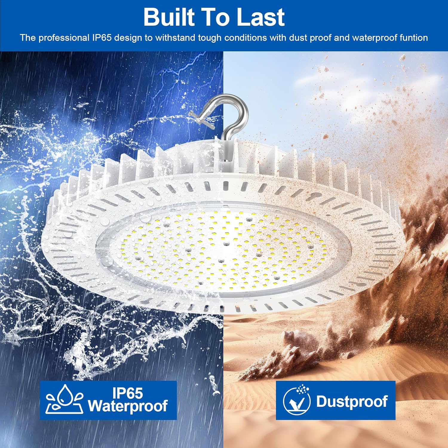 BBESTLED 150W High Bay LED Light UFO Lighting 21,000lm Output IP65 Waterproof Dimmable UL Listed for Retrofitting Warehouse Factory Commercial Applications AC 100-277V(White)
