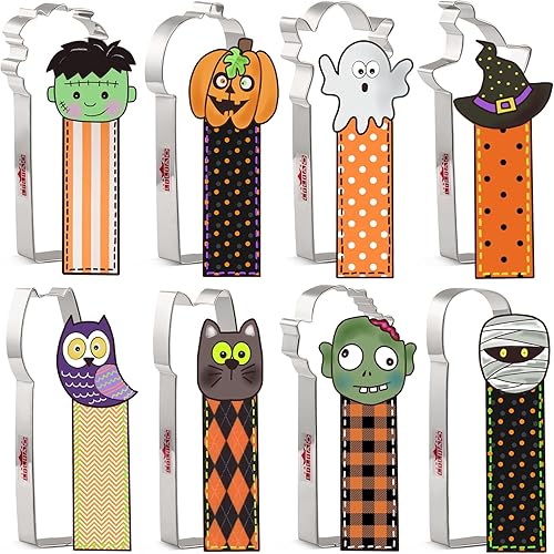 LILIAO Juego de cortadores de galletas de Halloween, 8 unidades, acero inoxidable, por J.Cookies