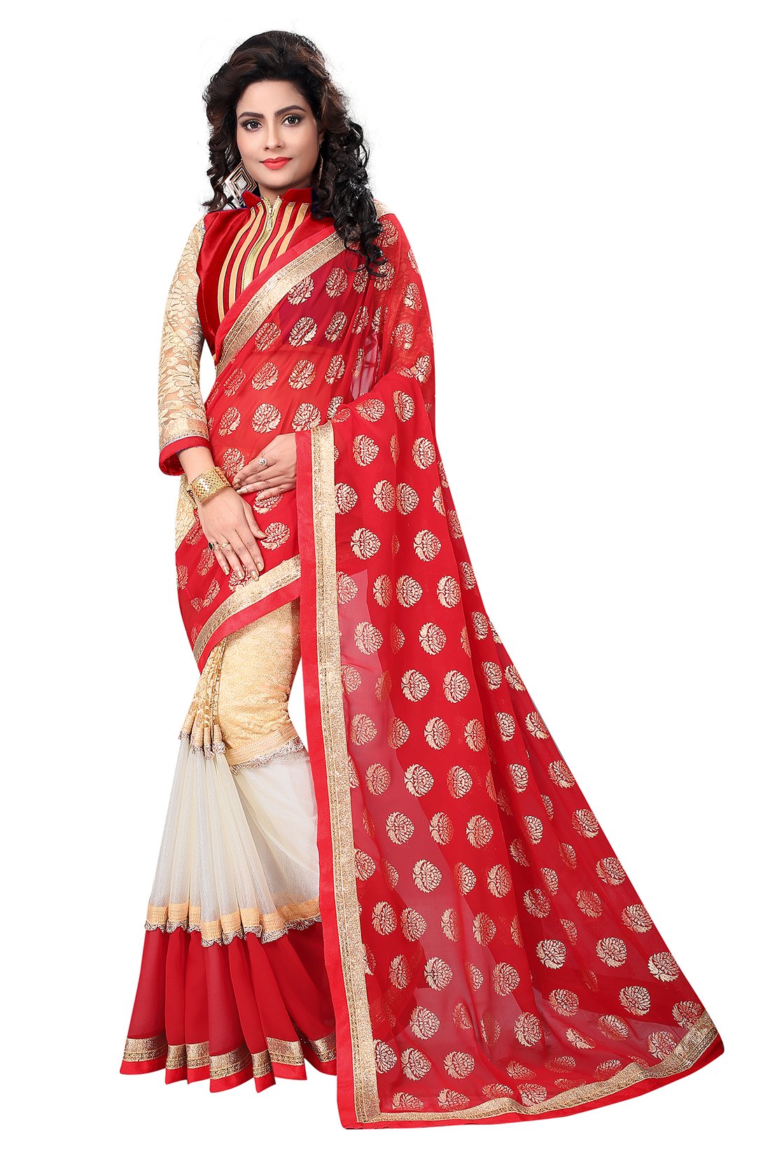 Women's Georgette Saree With Blouse Piece