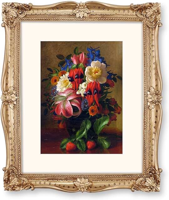 SIMON'S SHOP Gold Picture Frames 8x10, Vintage 8x10 Picture Frame Matted...