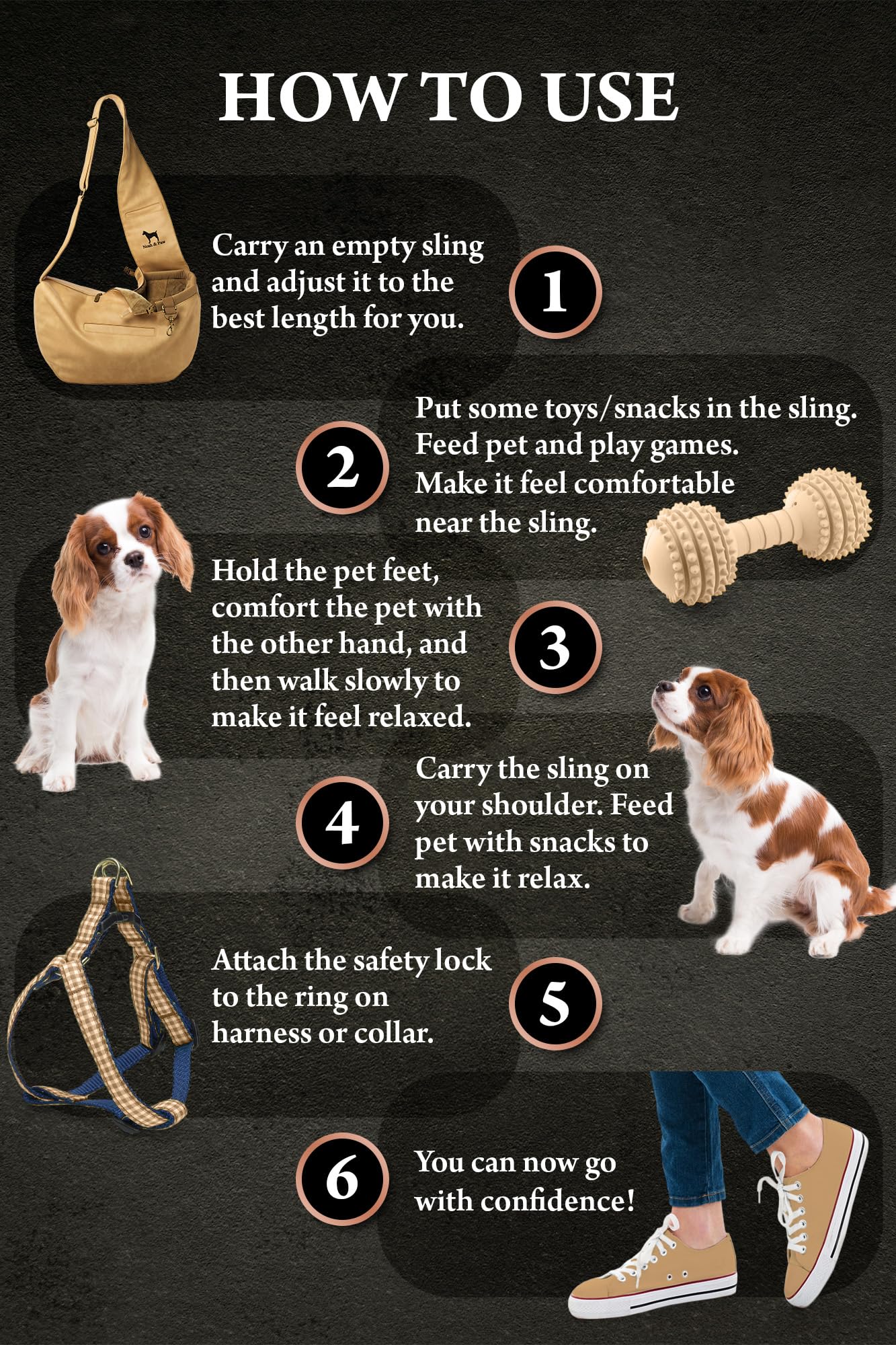 Noah & Paw Bandolera transportin Perro 2,2-8 kg, transportin Gato pequeño, Bolsa Transporte Ajustable para Mascotas, 3X función de Seguridad, Fabricado en Cuero Vegano.