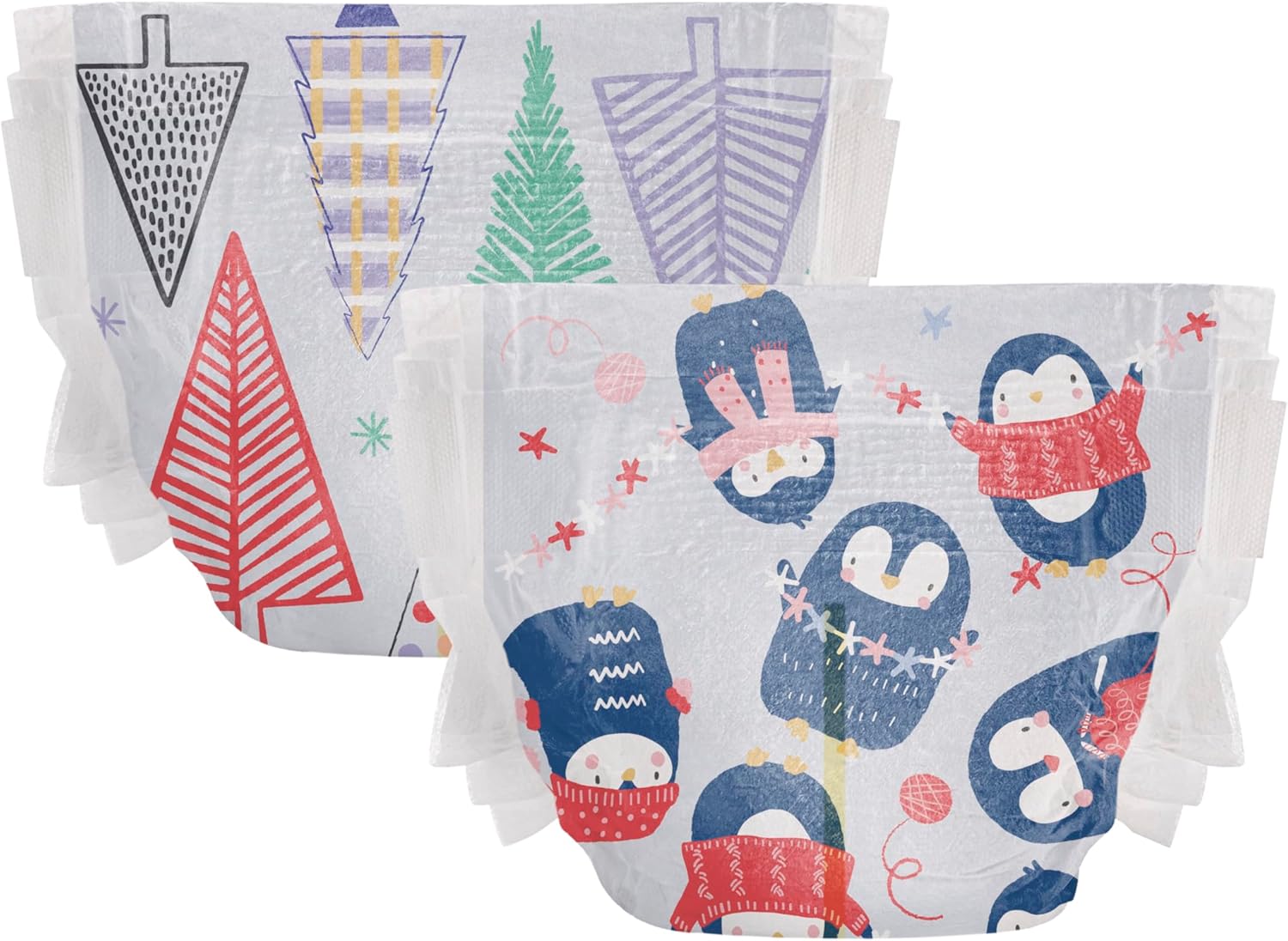 The Honest Company Clean Conscious Diapers | Plant-Based, Sustainable | Winter '23 Limited Edition Prints | Club Box, Size 1 (8-14 lbs), 80 Count