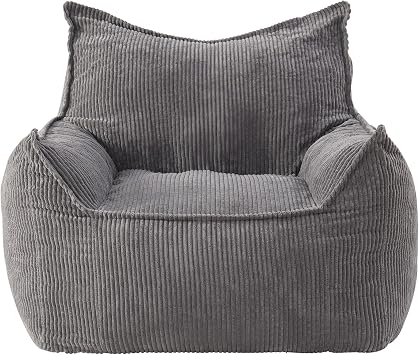 EBENCHICO Giant Bean Bag Chair Sofa for Adults Teens Comfortable Corduroy Large Bean Bag Chair with Armrest for Bedroom Living Room Adult Bean Bag Lazy Sofa Chair with Filler