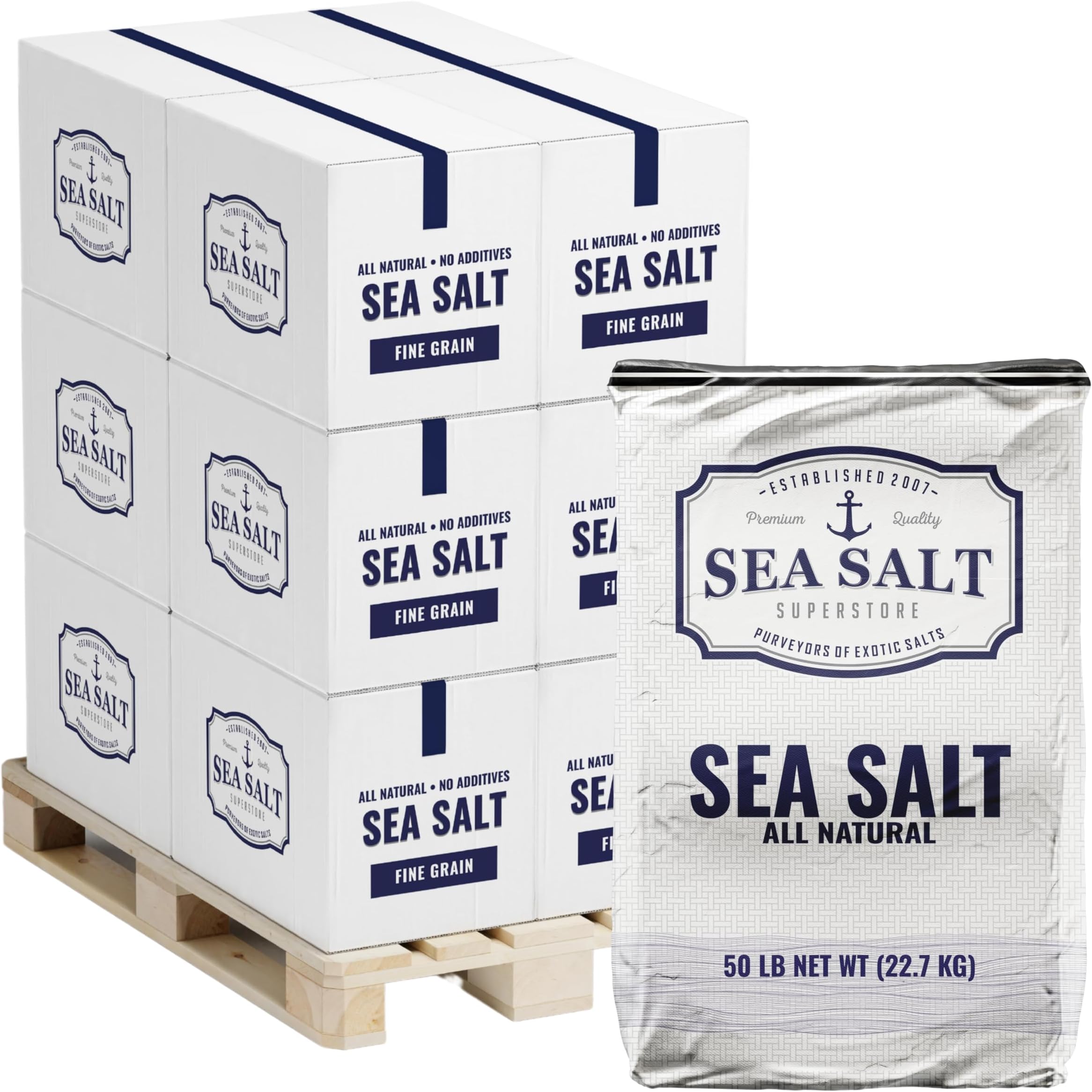 Bulk Sea Salt, Non Iodized and Kosher Fine Sea Salt for