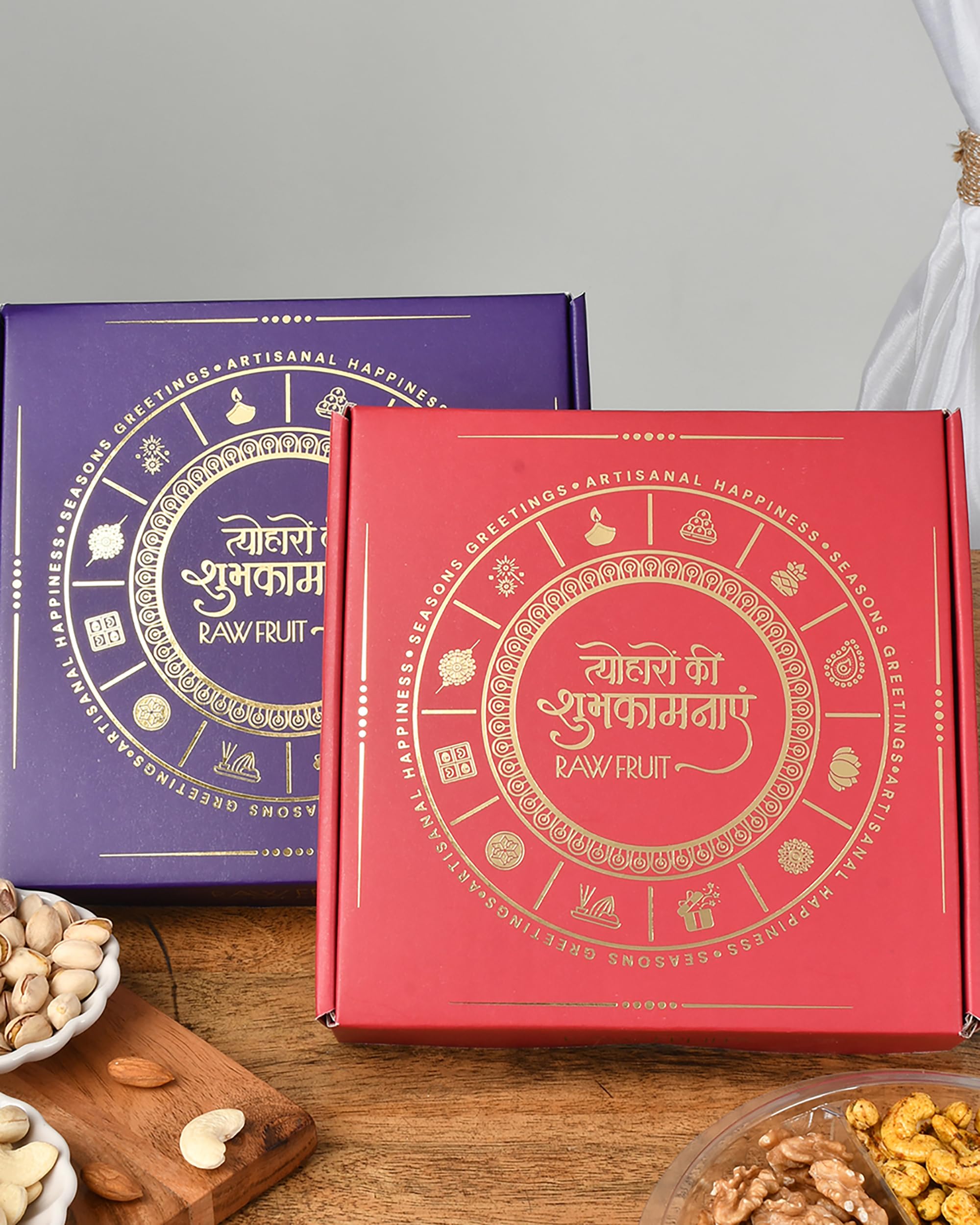 Hyperfoods® Rakhi For Brother Set Of 4 Rakhi Gift Set For Brother Gift Hamper Gift Pack Purple Binge Box Cashew Pista Walnut 2