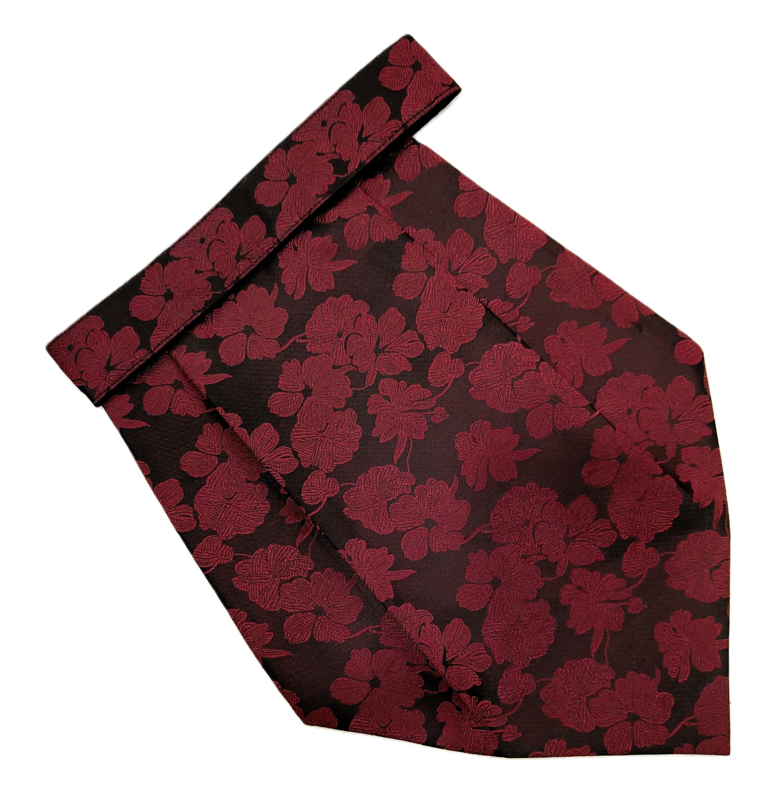 France Mens Paisley Cravat Ascot Neck Tie Free Size Microfiber Fabric Color (Burgundy)-image-40