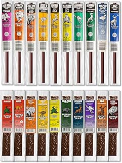 Buffalo Bob's Exotic Game Jerky & Meat Snacks - Best 20 Piece Variety Gift Pack
