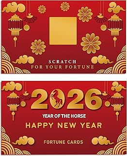 30 Count Chinese New Year 2026 Scratch Off Fortune Cards (Year of the Horse)