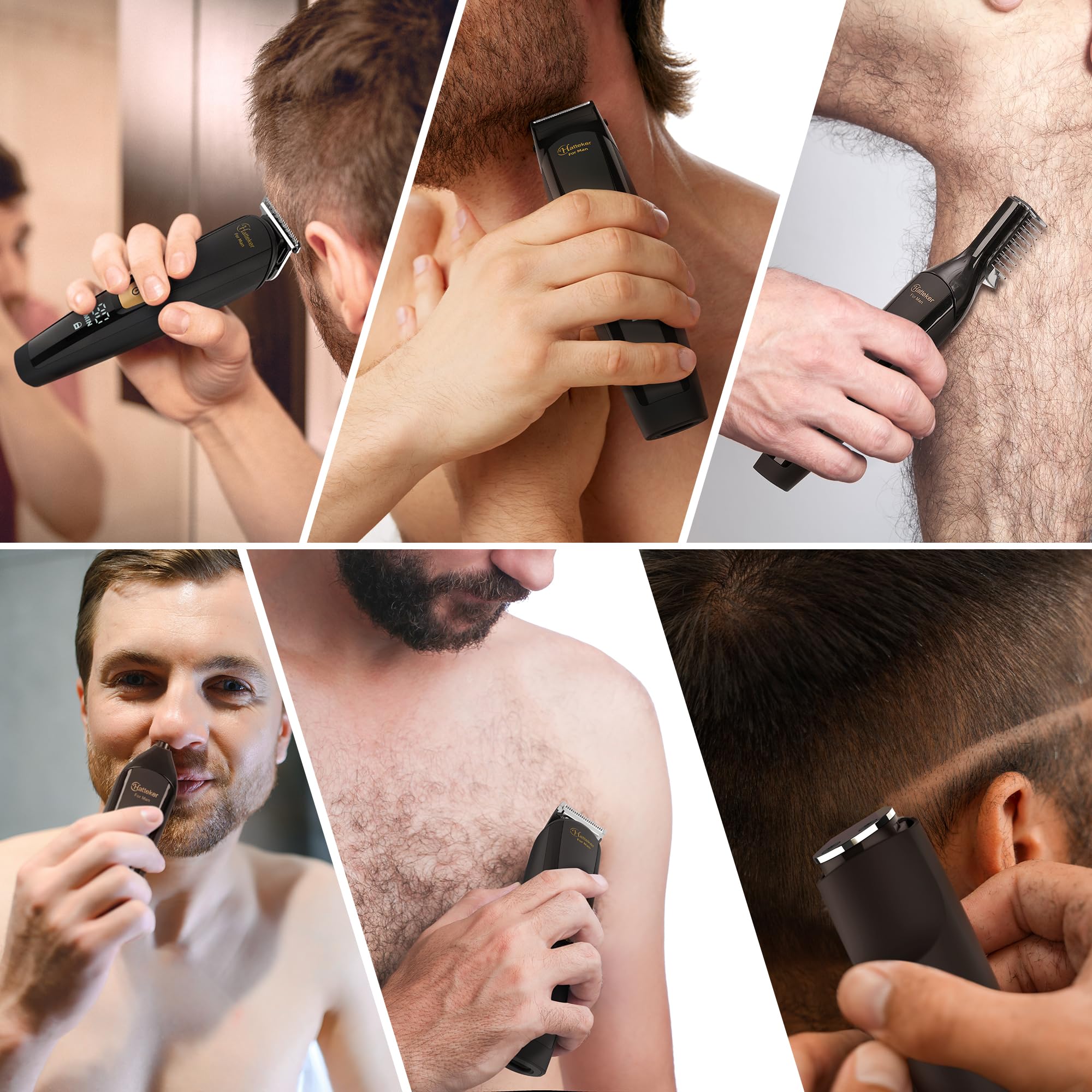 Hatteker Men's Multi-Function Waterproof Grooming Trimmer Kit