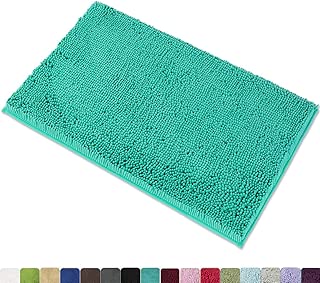 MAYSHINE Non-Slip Bathroom Rug Shag Shower Mat Machine-Washable Bath Mats with Water Absorbent Soft Microfibers, 20 x 32 Inches, Turquoise - coolthings.us