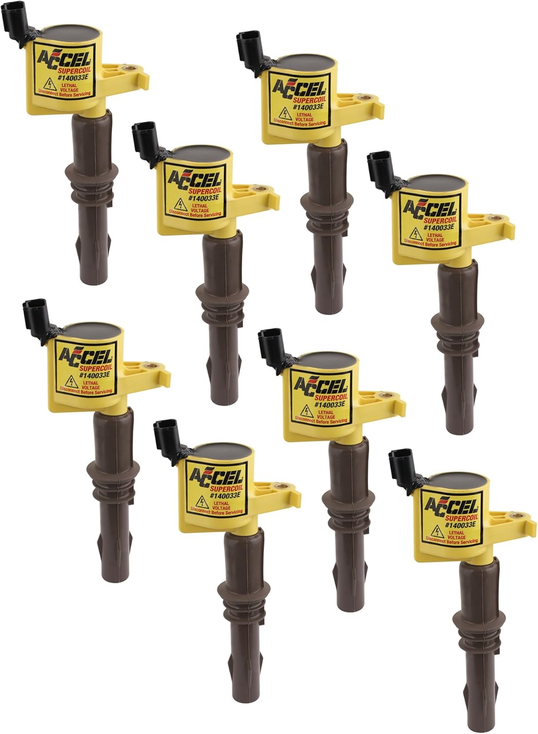 ACCEL 140033E-8 SuperCoil Ignition Coils - Yellow - 8-Pack