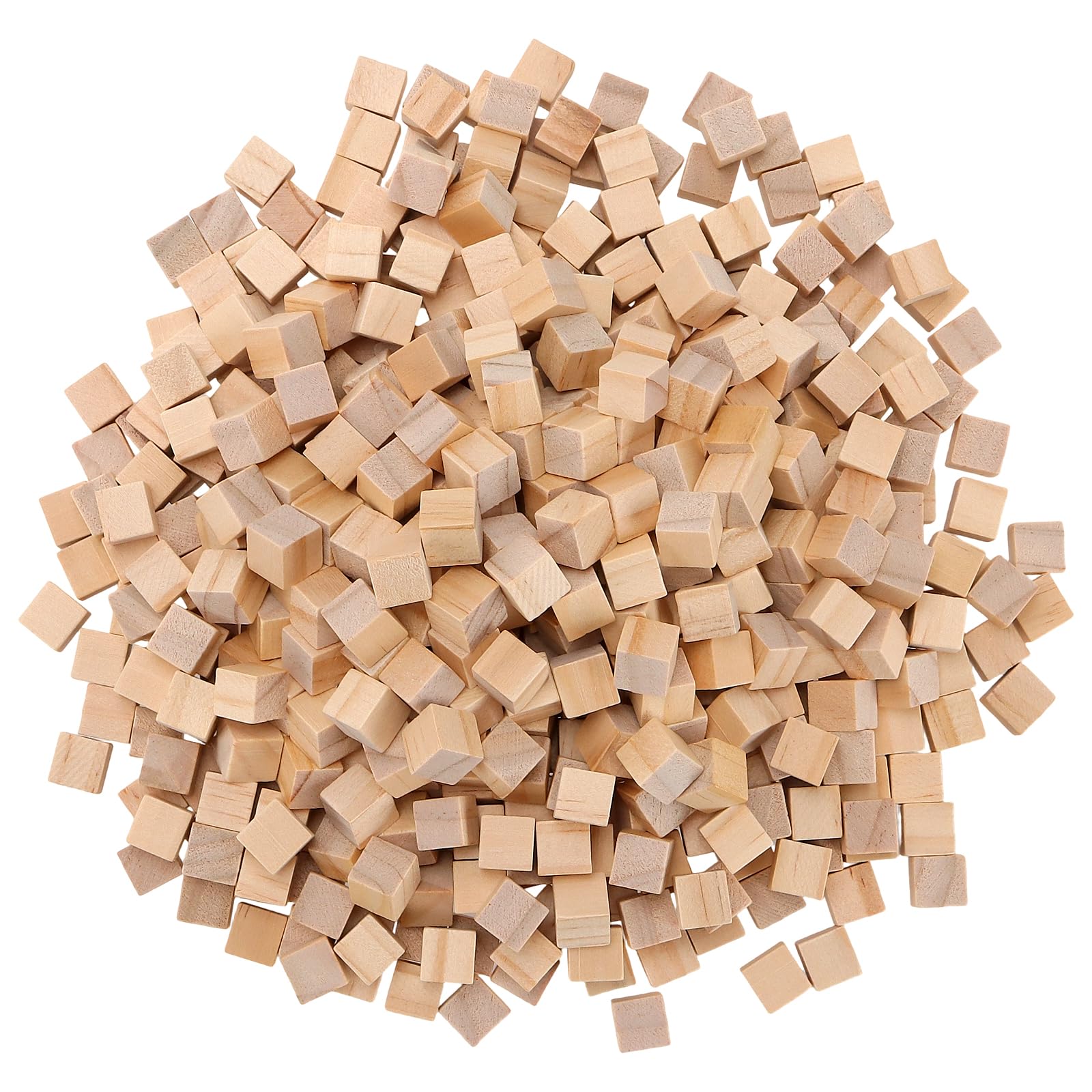 HONYUET 1 x 1 x 1 cm Mini Wooden Cubes, 1200 Pieces, Small Square Pine Blocks for DIY Woodcrafts
