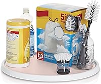 Vista 31 de Copco 5234758 - Bandeja giratoria antideslizante para despensa, 2 niveles, 12 pulgadas, color blanco y azul aqua