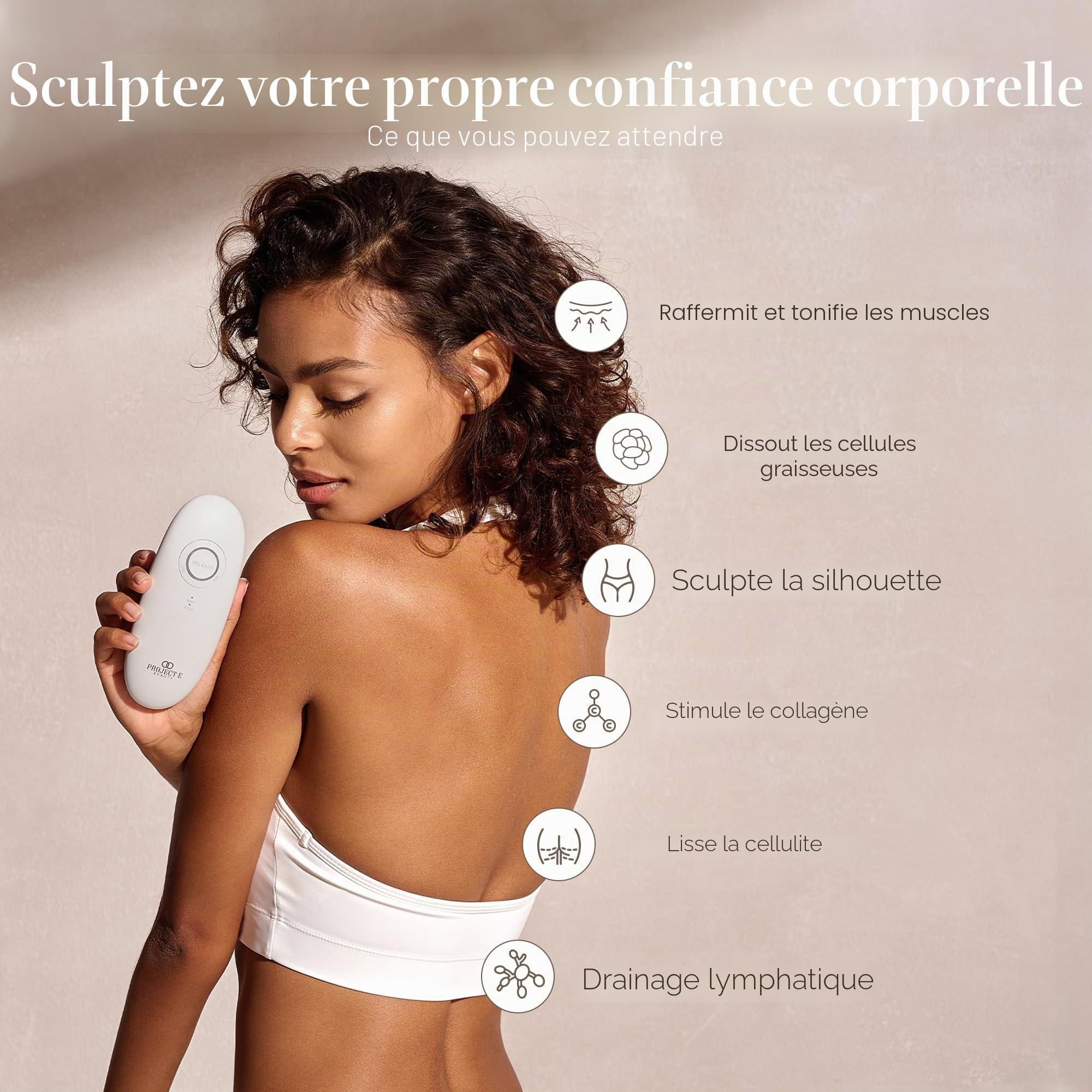 SERA Vacuum Body Contour par Project E Beauty | EMS | Thérapie par lumière LED | Tonifie et raffermit | Sculpte et sculpte | Améliore la circulation et le drainage |