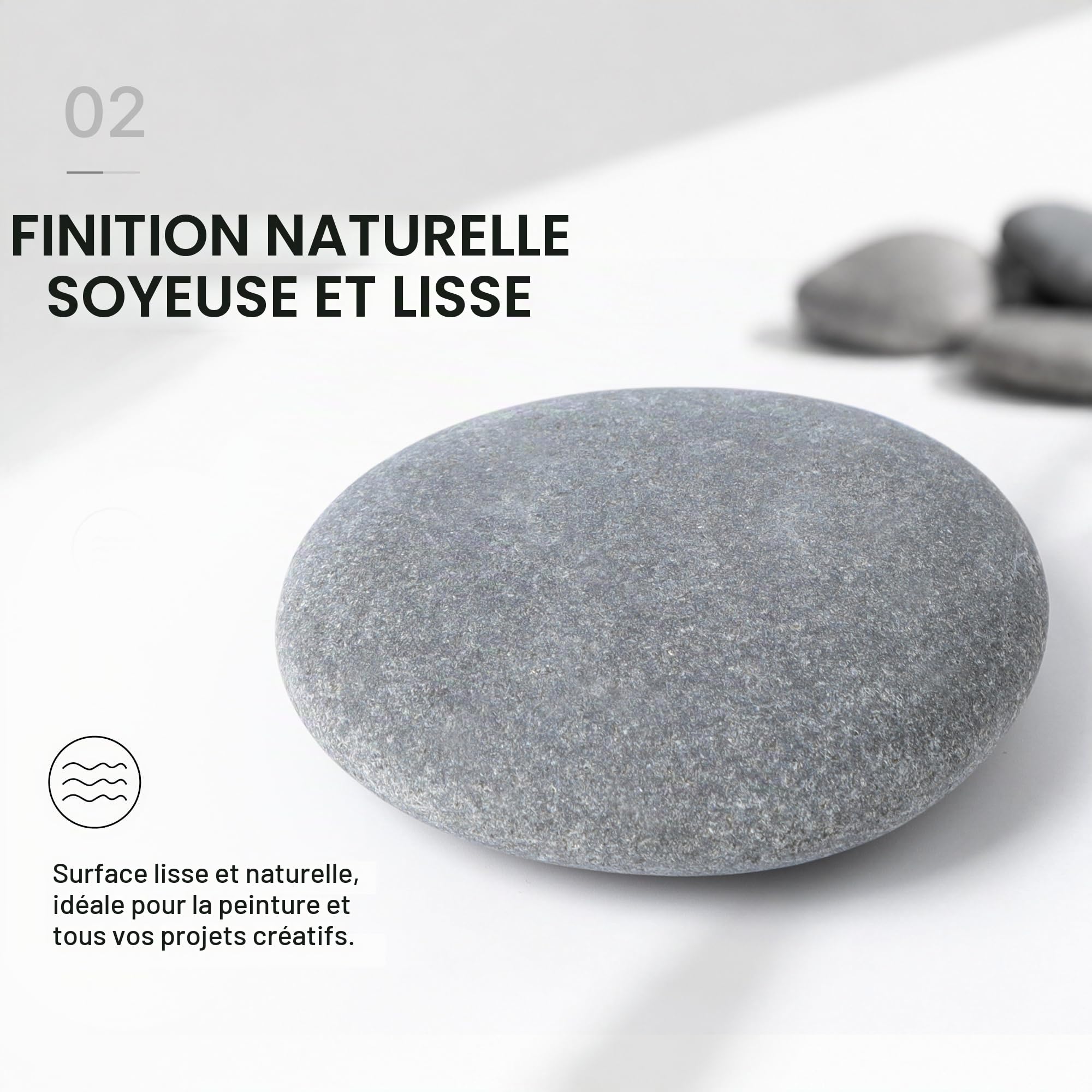 ROCART Lot de 100 Pierres de Rivière Naturelles Lisses 5,5-8,5 cm pour Peinture, Galets Plats pour Loisirs Créatifs, Galets de Gentillesse, École, Jardin et Projets DIY