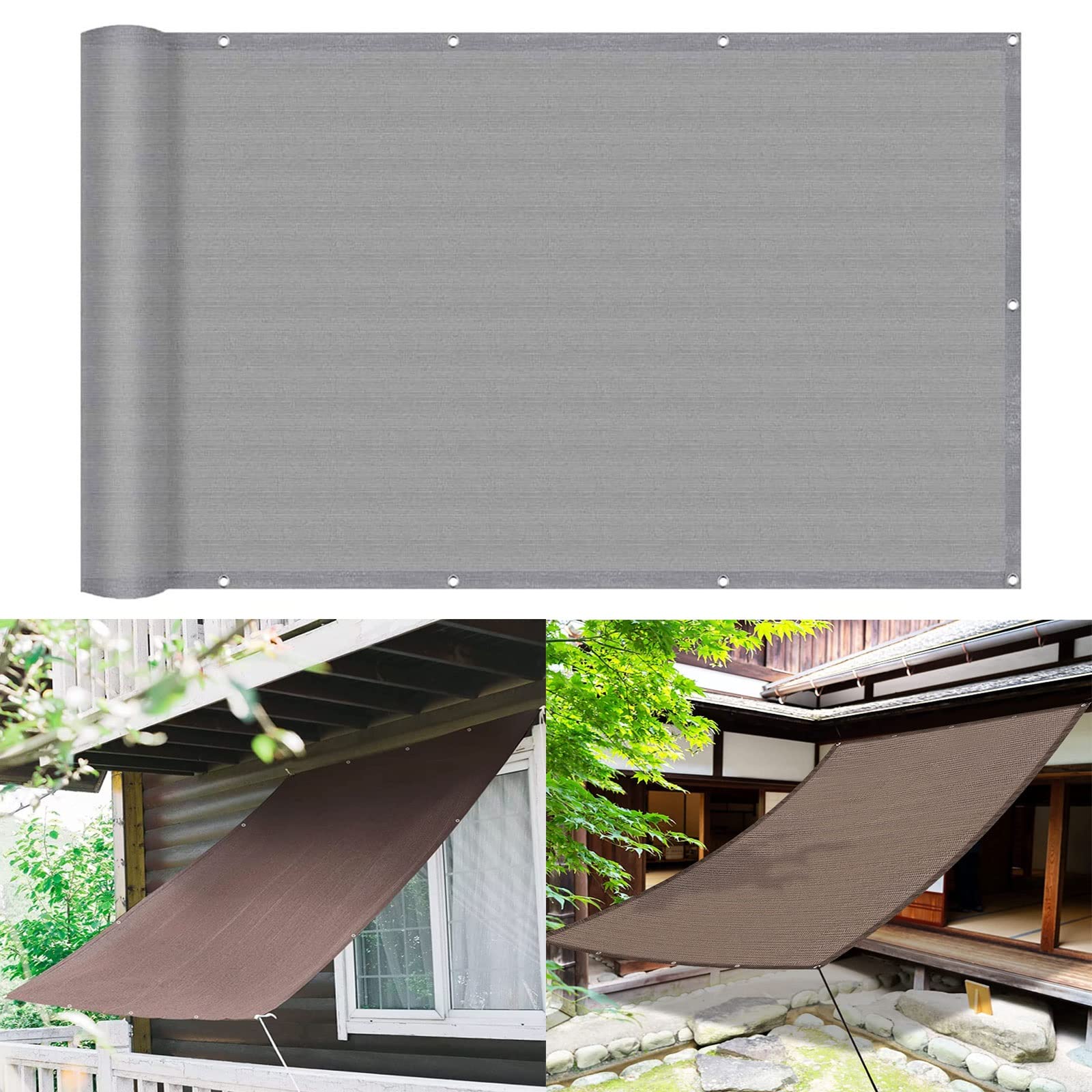Voile d'ombrage 3,4 x 10 m de jardin pour créer un coin frais sur la terrasse