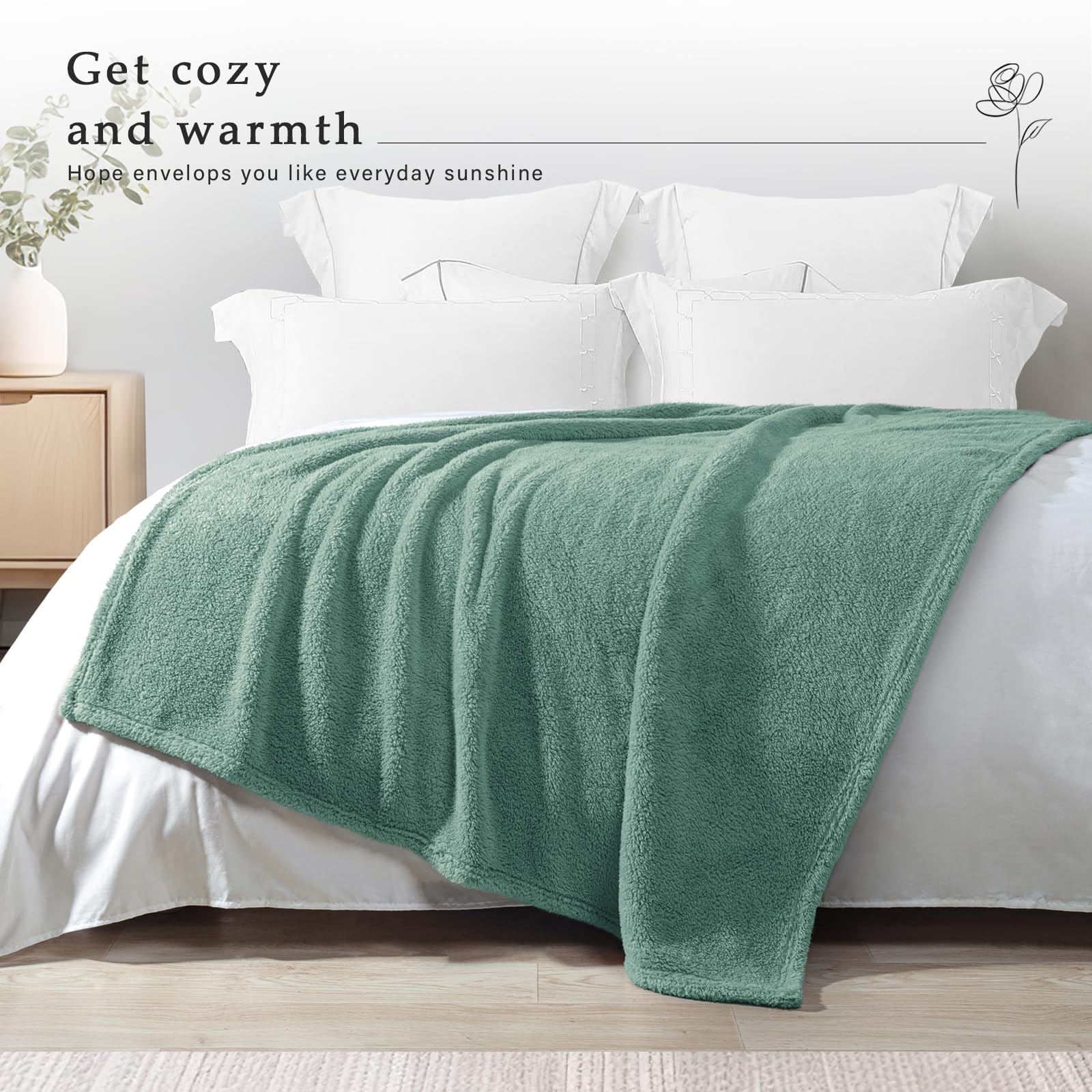 Exclusivo Mezcla Soft Fleece Throw Blanket for Sofa Super Soft Velvet Plush Blanket for Bed Fuzzy Cozy and Warm for All Seasons 127x152 CM - Image 2