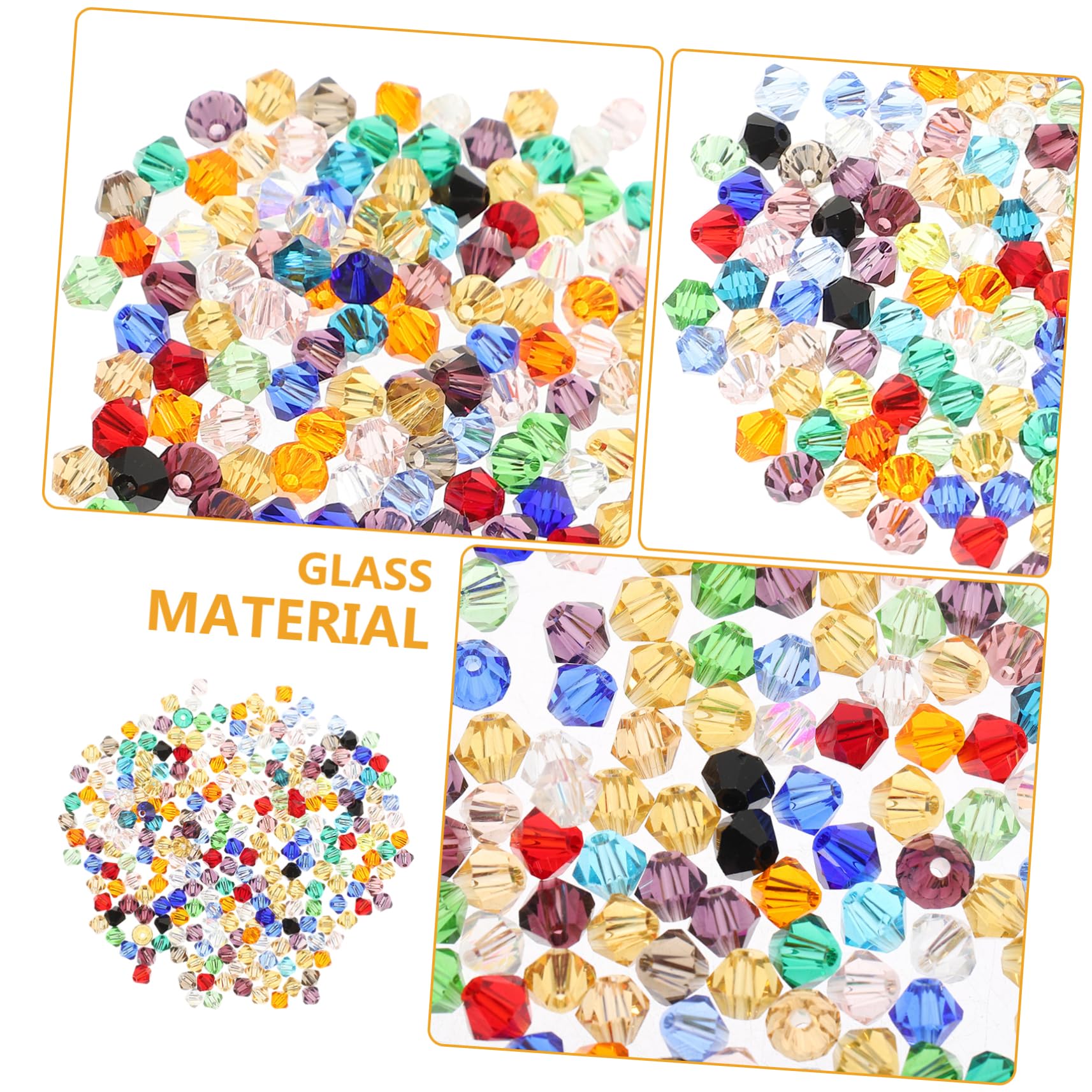 VILLCASE 4sets Cuentas Para Manualidades Perlas Redondas Verter Abalorios Sueltos Manualidades Con Abalorios Cuentas Pequeñas Para Hacer Pulseras Para Hacer Pulseras Vidrio 280pcs*4