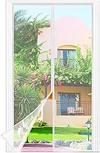 Insect Screen Door Window, 140 x 240 cm – White Fine Mesh Fly Curtain, Closes by itself, Ve1cro Strip at the Top of the Magnetic Shutter has been expanded to 3.8 cm