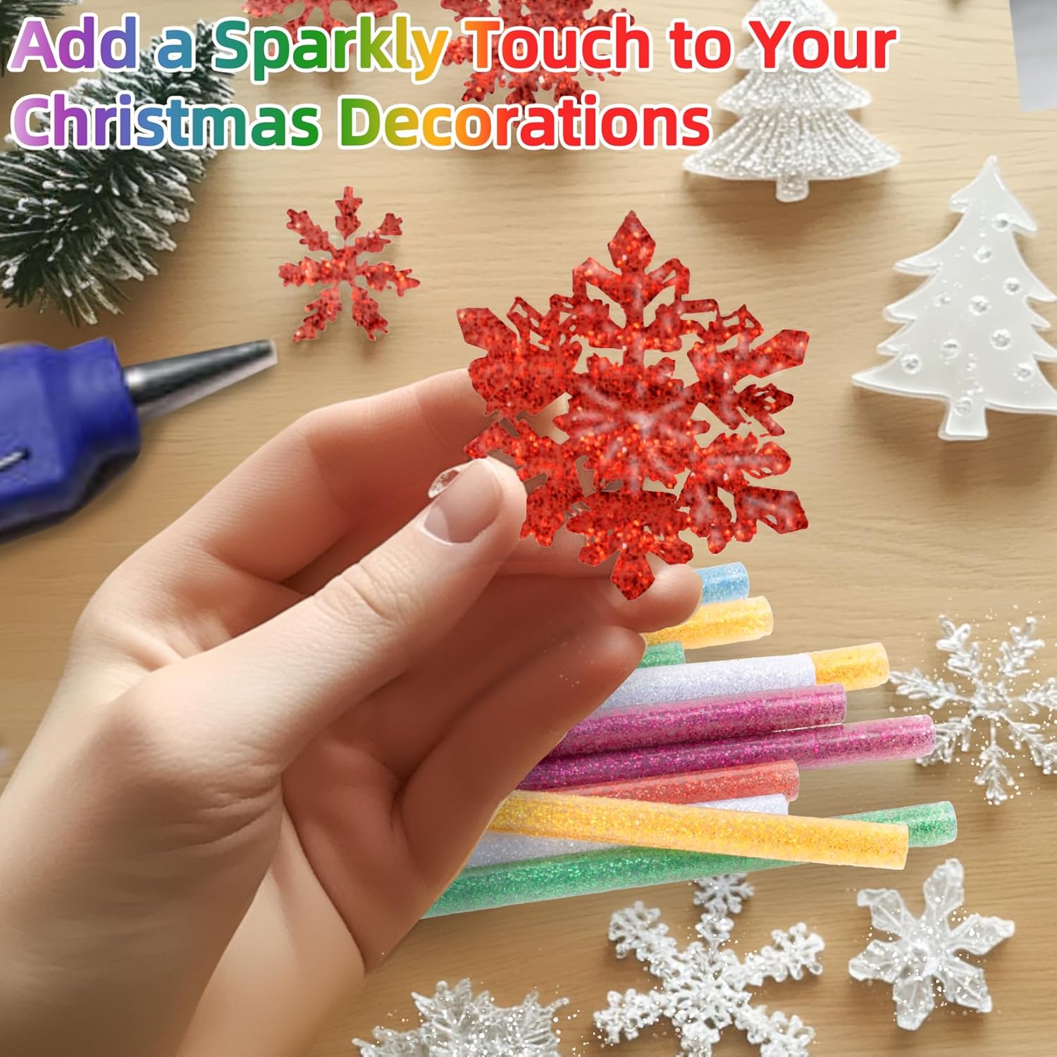 MAQIHAN Mini Glitter Color Hot Glue Sticks - 48 Pack Hot Melt Gluing Sticks Colored for Hot Glue Gun,Mini Size Melt Hot Glue Sticks,Multipurpose for Cards, Sealing, Decoration,Art,DIY,Stamp