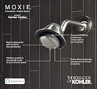 Vista 4 de KOHLER Moxie Alexa - Cabezal de ducha con Bluetooth, radio de ducha, bocina recargable, bocina portátil