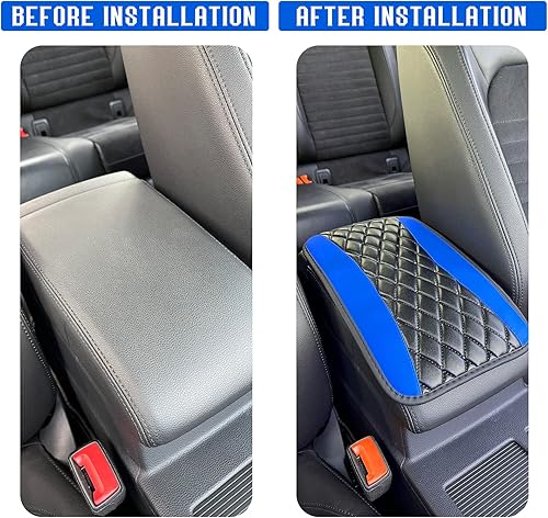 Miniatura 4 de tobenbone Almohadilla de consola central de automóvil, protector de cuero impermeable para reposabrazos y caja de asiento, accesorios cómodos para