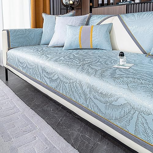 Miniatura 10 de Funda de sofá de seda de hielo para sofá de 1, 2, 3, 4 asientos, fundas de sofá modulares de verano, funda antideslizante en forma de L, funda de