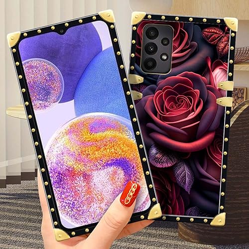 Miniatura 5 de DAIZAG Funda compatible con Samsung Galaxy A23 5G, TPU suave dorado a prueba de golpes, funda protectora para regalo, rosas rojas brillantes