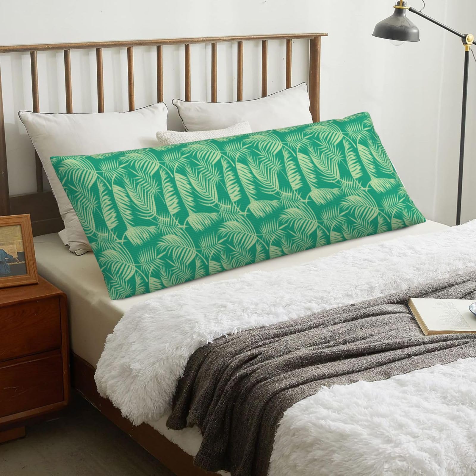 Tropical Palm Tree, Body Pillow Cover with Zipper,Long Body Pillowcase 20 x 60 in