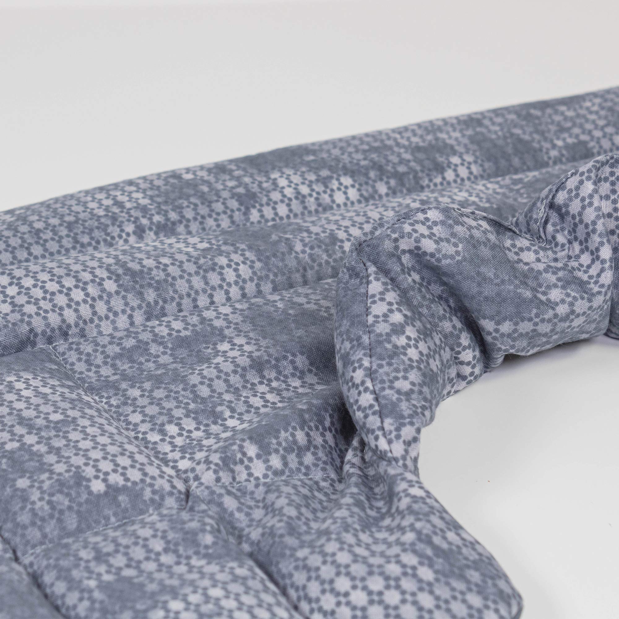 Cuscino termico cervicale XL per collo, spalle e schiena - Cuscino termico con semi di uva - used look grigio-blu