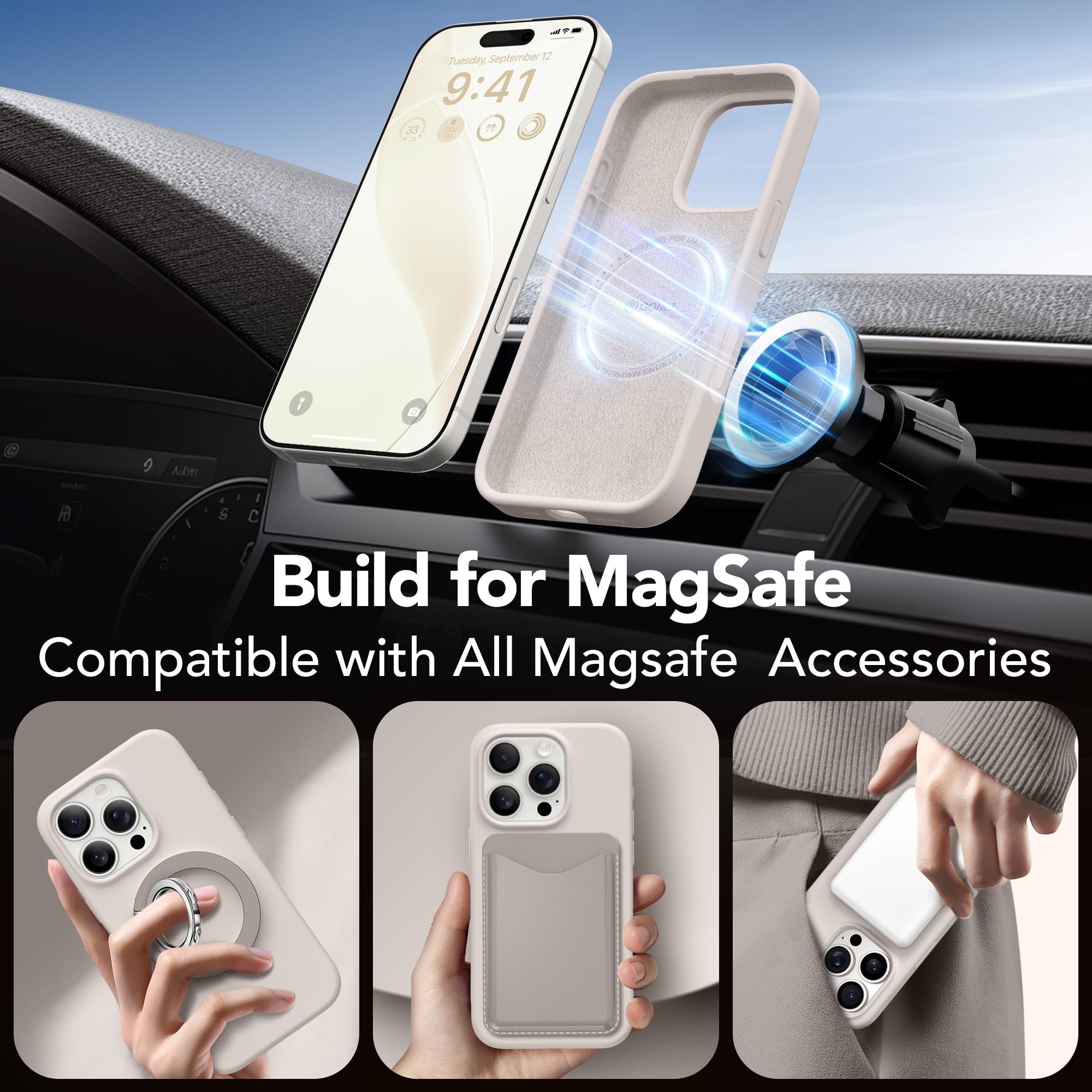 STONE  PHONE 16 PRO COVER かーき Amazon.com: GONEZ Magnetic for iPhone 16 Pro Case, Silicone Cover