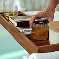 Vista 7 de Bare Decor Vaske - Organizador de bañera de madera de teca natural, 33 pulgadas de ancho