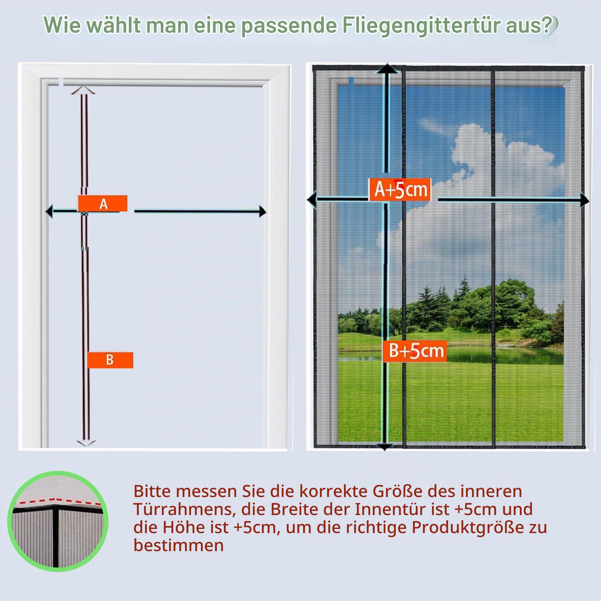 Magnet Fliegengitter Tür, 200x200 cm Doppeltür Magnetvorhang, Insektenschutz Balkontür, Stärkere Magneten Fliegengittertüren für Schiebetür, Kellertür und Terrassentür, zwei Öffnungen ‎Schwarz