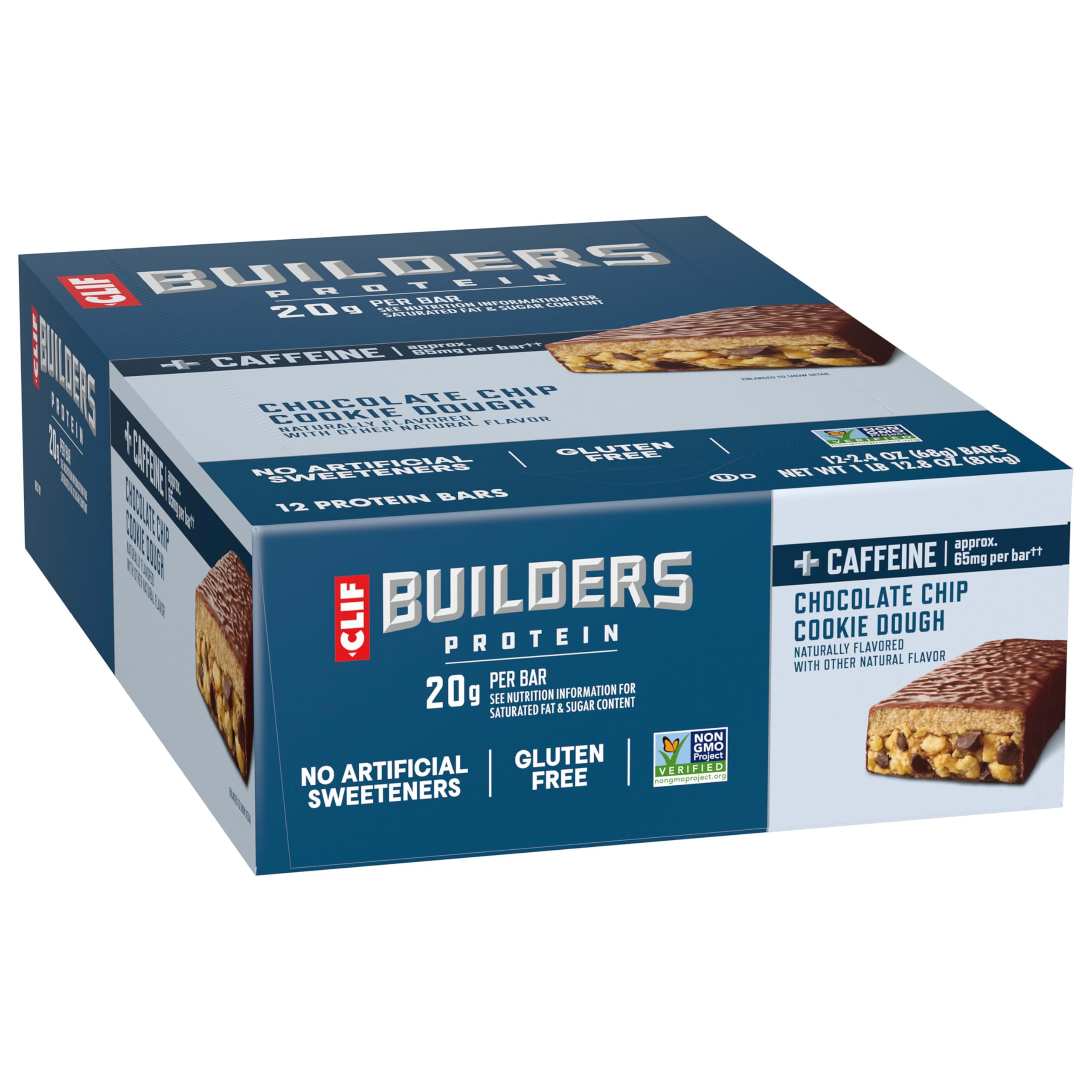 Clif, Bar Builders Choc Chip Cookie Dough Caffeine, 2.4 Ounce, 12 Pack — Amazon image 11