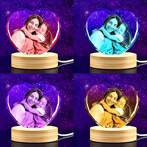 Miniatura 5 de Foto de cristal 3D, regalos únicos personalizados con tu propia foto para élella, mamá, papá, mujeres, hombres, imagen grabada con láser 3D, imagen