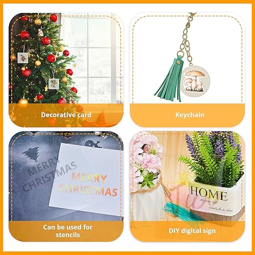 Miniatura 5 de Zonon 5 piezas de hojas de policarbonato transparentes de 14 x 11 x 0.02 pulgadas, láminas delgadas de plástico resistente, panel de plástico