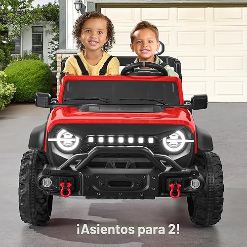 Miniatura 3 de Best Choice Products Camión eléctrico de 2 plazas para niños de 24 V con capacidad de peso de 132 libras, control parental, Bluetooth, luces LED,