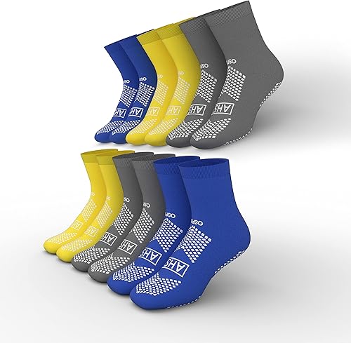 Miniatura 11 de AMERICAN HOSPITAL SUPPLY Calcetines antideslizantes de agarre para hospital en colores surtidos, tejidos con puño elástico Extragrande Surtido