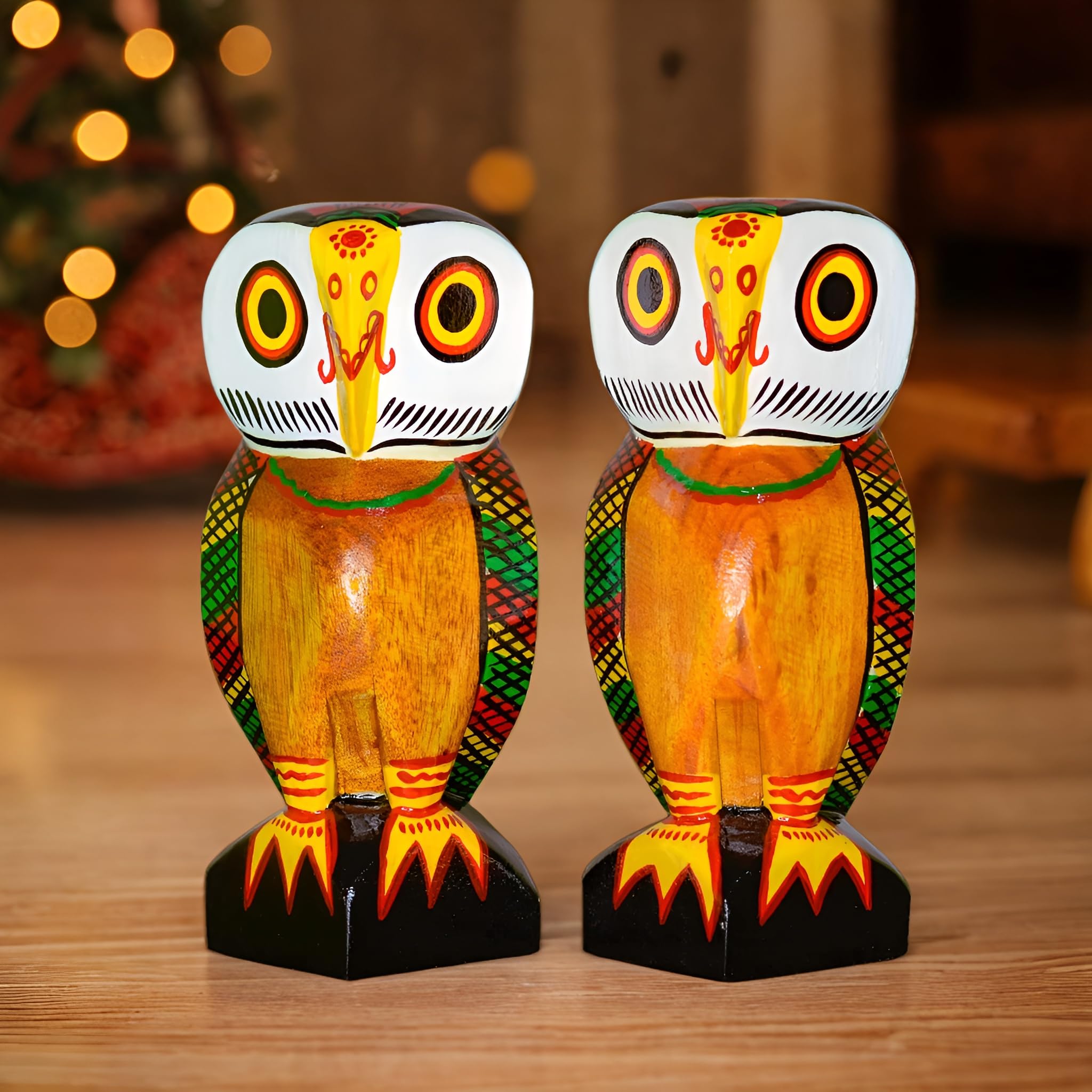 Buy AMAR MATI Authentic Natungram Wooden Owl Pair (7 Inch) - GI