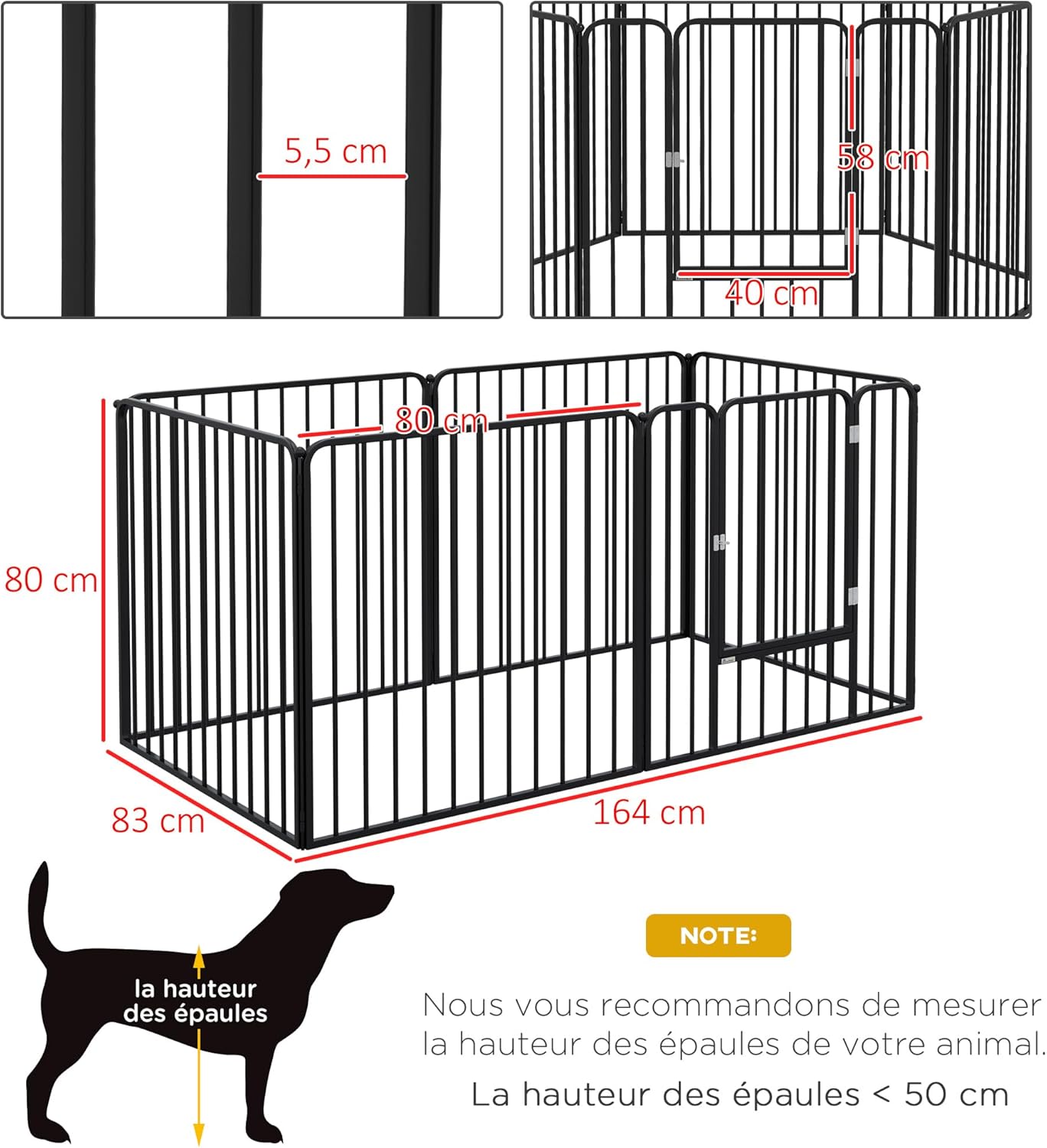 Close-up of the playpen gate with its locking latch mechanism.